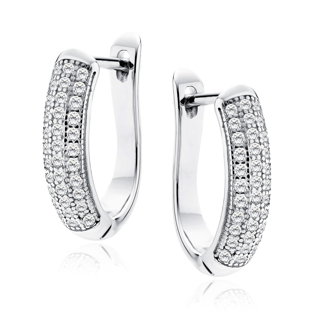 Cercei argint cu pietre si tortita DiAmanti Z0972-DIA Cercei argint cu pietre si tortita DiAmanti Z0972-DIA